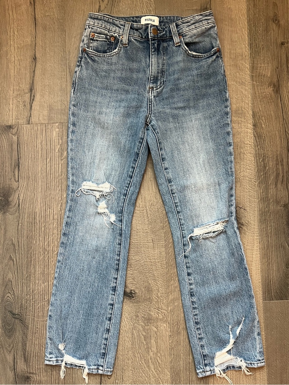 Pistola distressed Light Blue Straight-Leg Jeans